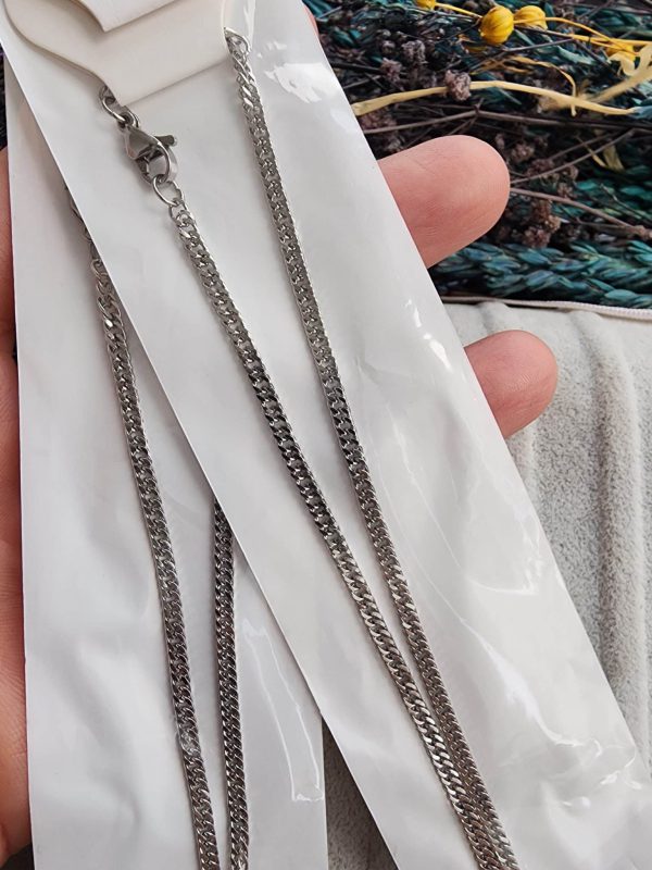 3 MM Traşlı Halka Hazır Çelik Takı Zinciri 55 CM