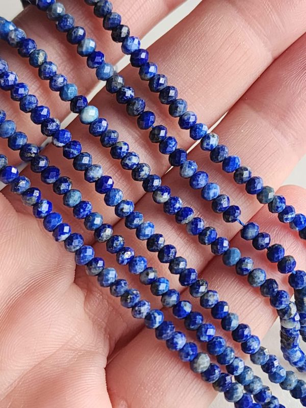 4 MM Faset Rondela Lapis Lazuli Taşı - Görsel 2