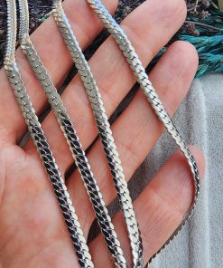 4 MM Yassı Yılan Çelik Takı Zinciri