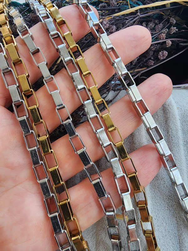 5x8 MM Dikdörtgen Çelik Takı Zinciri