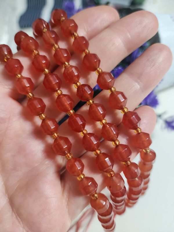 8 MM Çokgen Karnelyan Akik Doğal Taşı