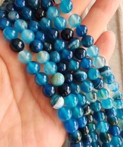 8 MM Küre Mavi Damarlı Akik Taşı
