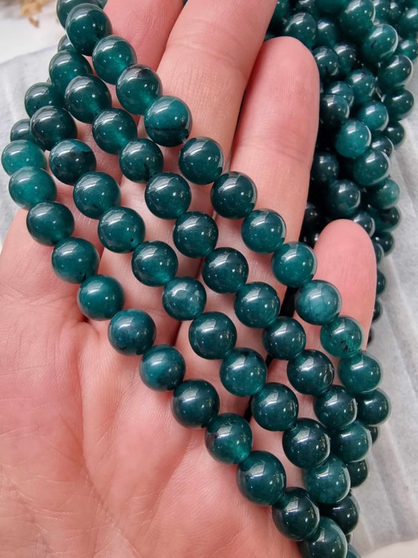 Haki Yeşil Ceyt Doğal Taş 8 mm - Görsel 3