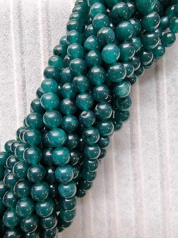 Haki Yeşil Ceyt Doğal Taş 8 mm - Görsel 2
