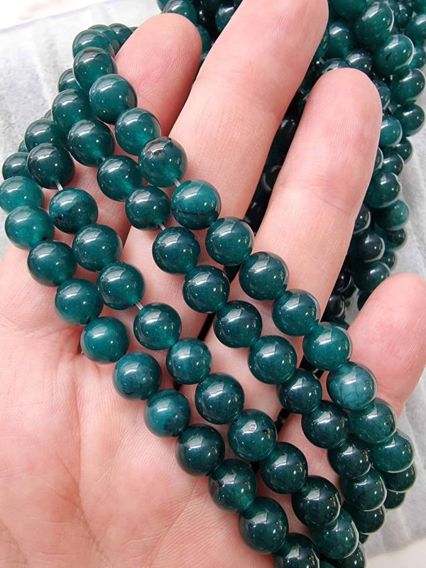 Haki Yeşil Ceyt Doğal Taş 8 mm - Görsel 4