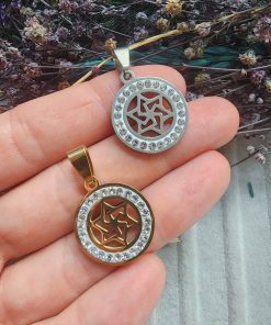 Lotus Yıldızı Zirkon Taşlı Çelik Kolye Ucu