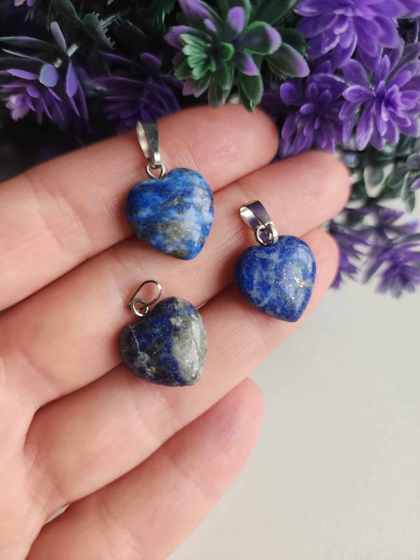 Mini Kalp Lapis Taşı Kolye Ucu