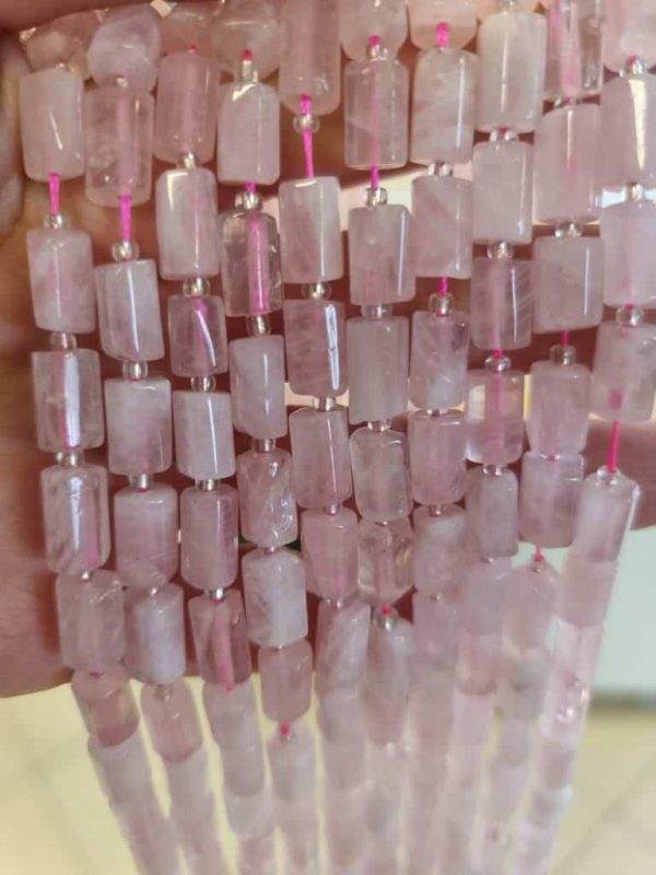 Silindir Pembe Kuvars Doğal Taş Dizi