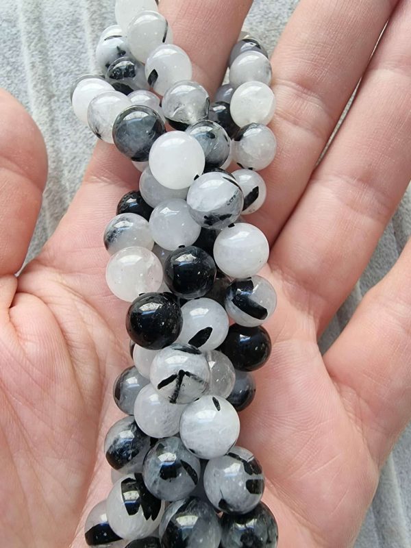 Siyah Rutil Kuvars Doğal Taş Dizi 8 MM - Görsel 3