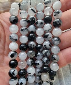 Siyah Rutil Kuvars Doğal Taş Dizi 8 MM