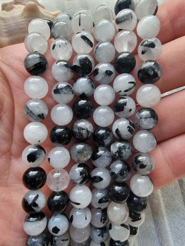 Siyah Rutil Kuvars Doğal Taş Dizi 8 MM